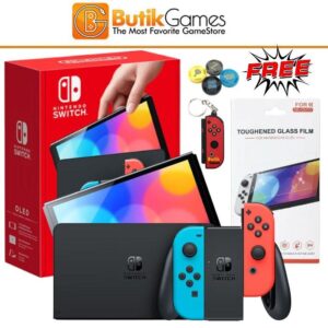 Nintendo Switch OLED Console Mesin Neon Red Blue Merah Biru